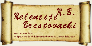 Melentije Brestovački vizit kartica